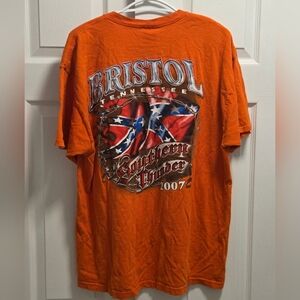 Vintage 2007 Bristol Tennessee Southern Thunder Burnt Orange Graphic T-Shirt XL